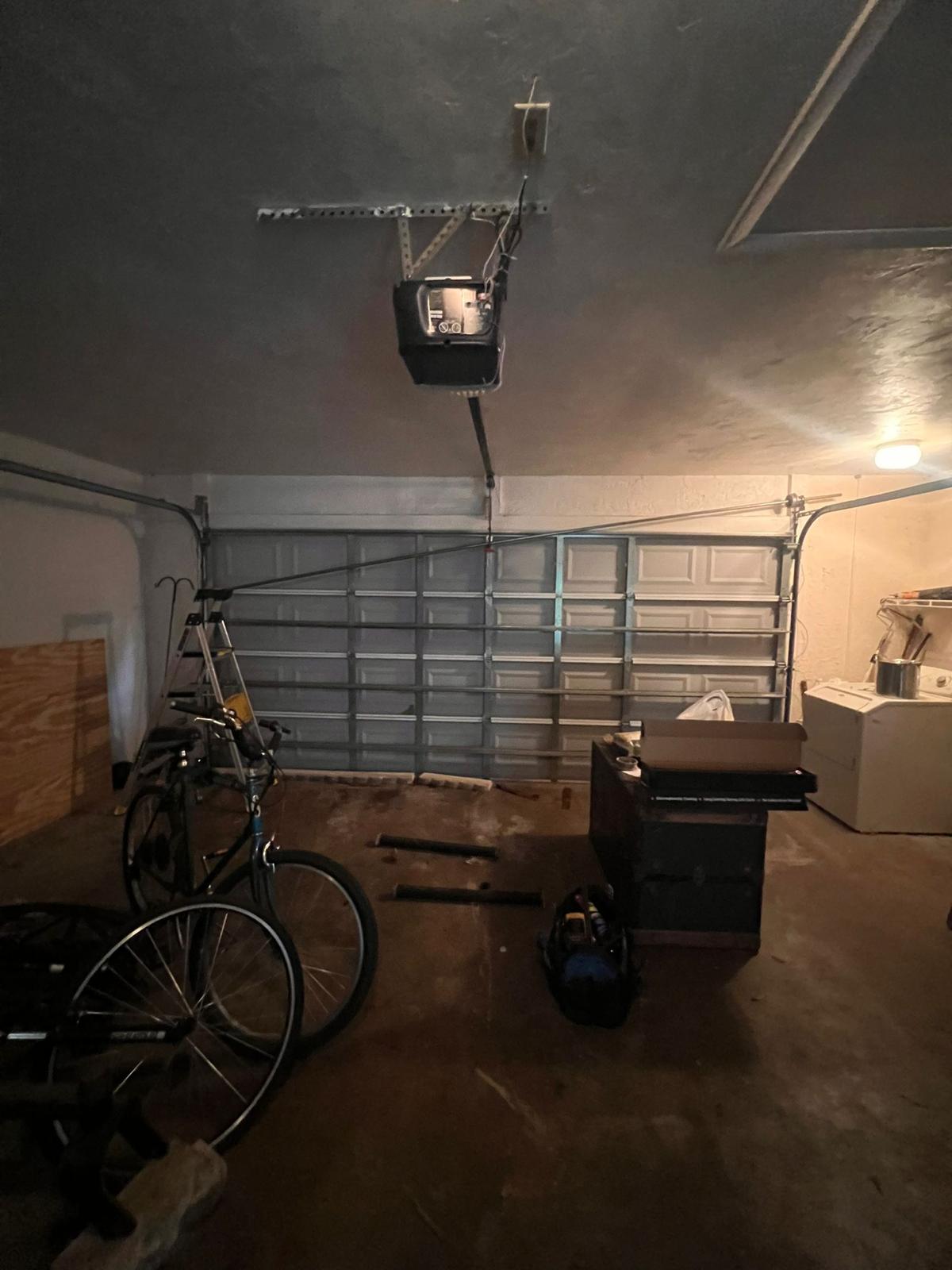 Full garage view with opener